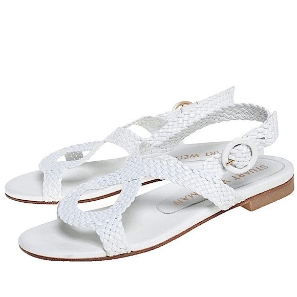 Stuart Weitzman Teodora white leather sandals with dust bag - Picture 3 of 6